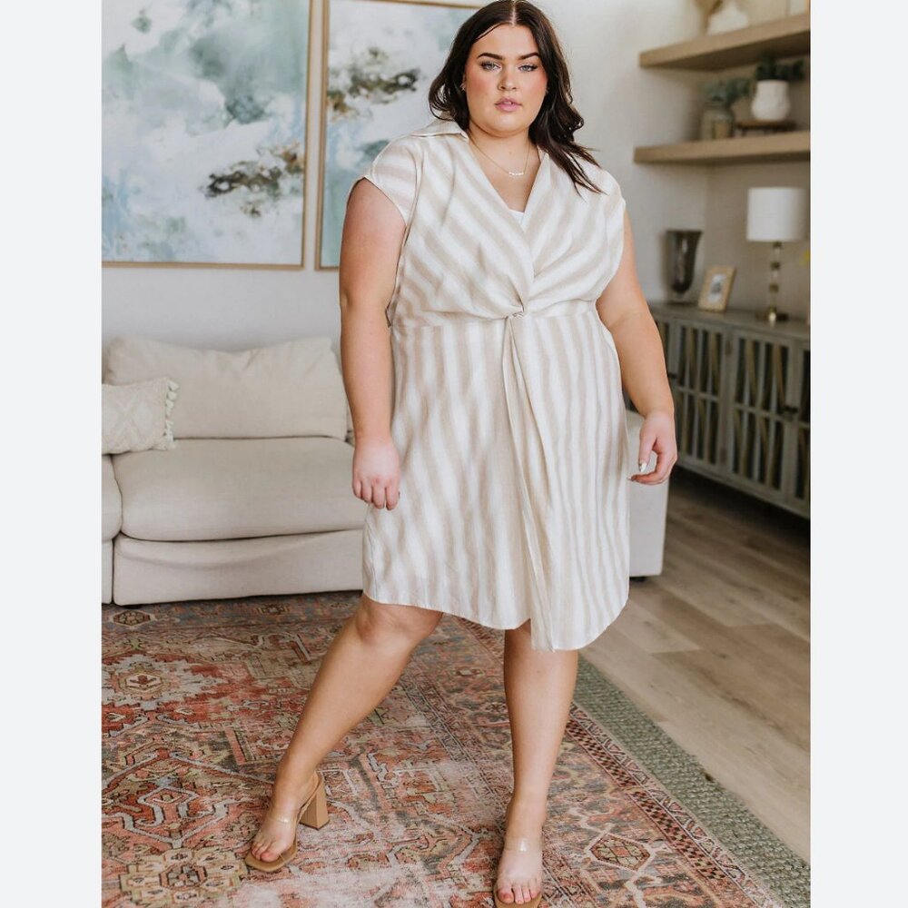 Andree By Unit Twisted and Tailored Striped Dress